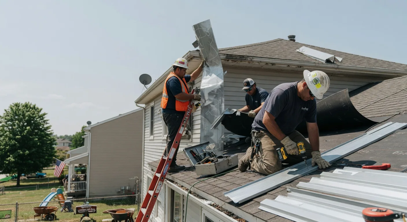 Storm Damage Metal Roof Repair in Leland, IA